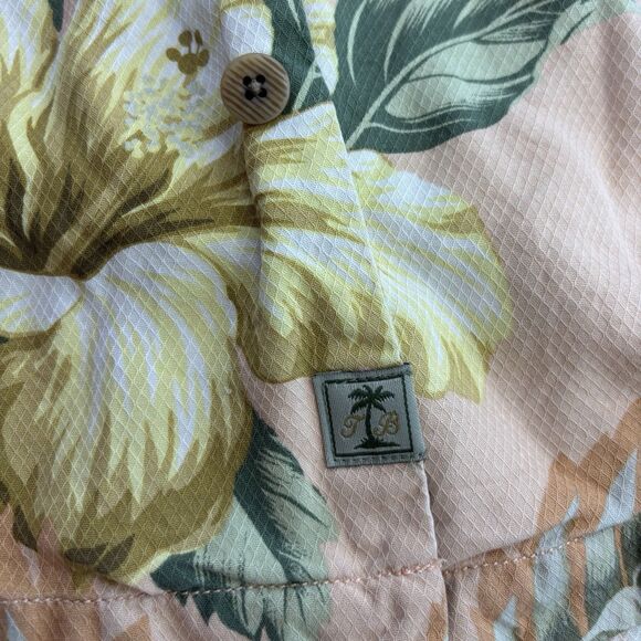 Tommy Bahama Men's XXL Silk Peach Tropical Short Sleeve Button Down Shirt - Picture 4 of 7